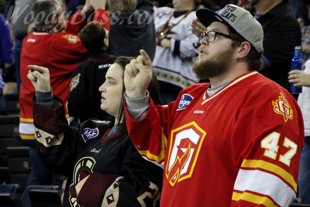 Atlanta Gladiator fans chant "We just beat the hell out of you... you... you-you-you" after Atlanta scores.