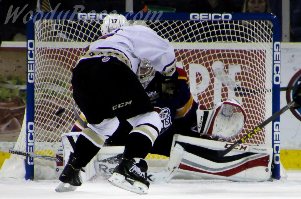 Game winning goal.  Gladiators defeated the Admirals 4-3 in overtime.